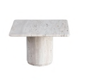 SLOANE Tall White Marble Coffee Table