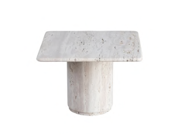 SLOANE White Marble Medium Coffee Table 21x21x12
