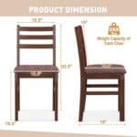 Mid-Century Wooden Dining Chairs with Upholstered Linen Seats (Set of 2)