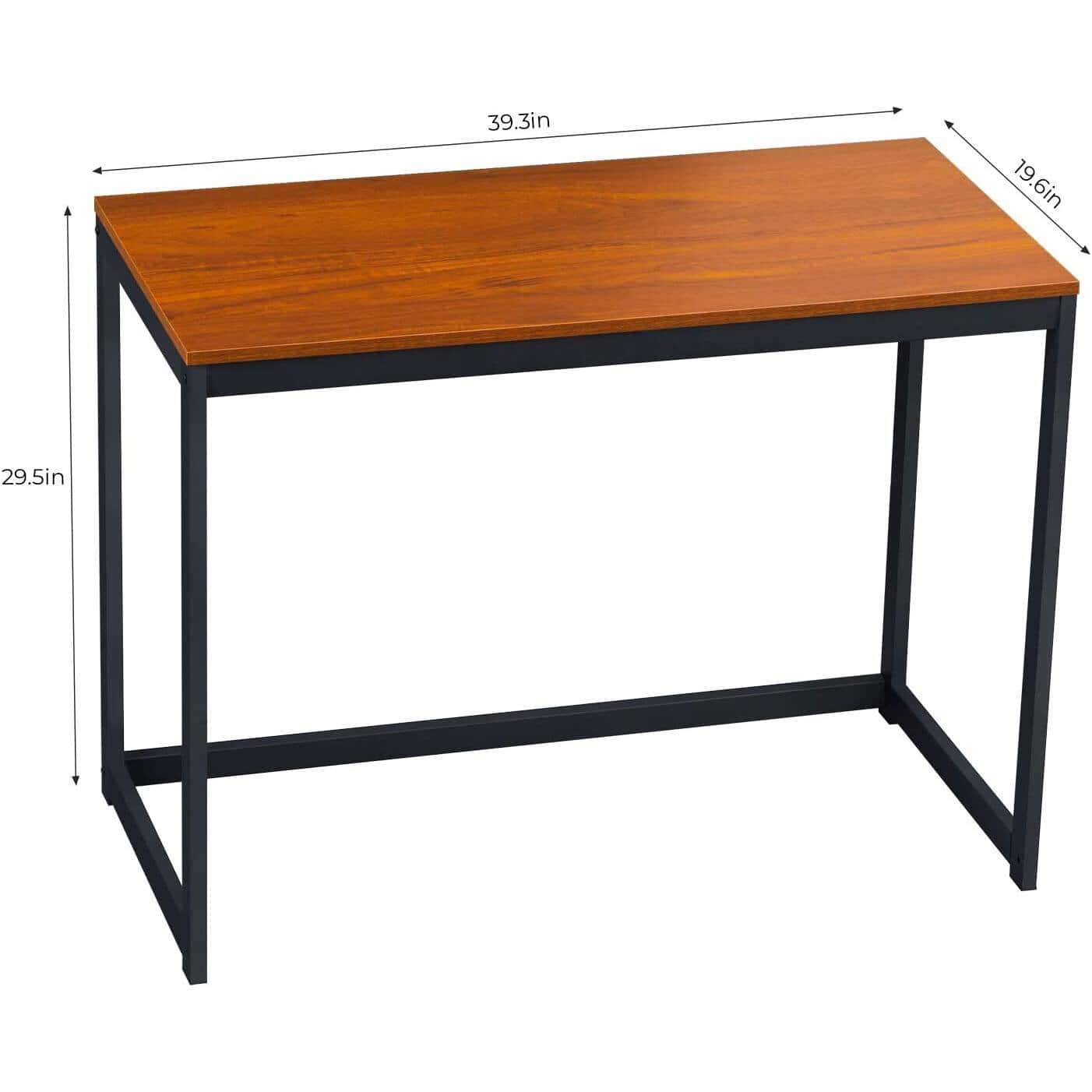 Compact Home Office Desk with Wood Top and Metal Frame 4 Compact Home Office Desk with Wood Top and Metal Frame - Image 4