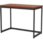 Compact Home Office Desk with Wood Top and Metal Frame 10 Compact Home Office Desk with Wood Top and Metal Frame