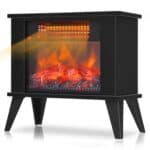 Compact Electric Fireplace Heater with Realistic Flame Effect, Portable