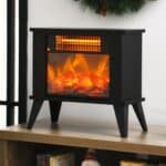 Compact Electric Fireplace Heater with Realistic Flame Effect, Portable