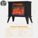 Compact Electric Fireplace Heater with Realistic Flame Effect, Portable