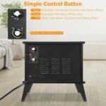 Compact Electric Fireplace Heater with Realistic Flame Effect, Portable