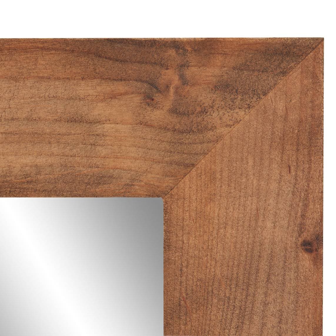 Modern Farmhouse Distressed Brown Wood Wall Mirrors (Set of 2) 4 Modern Farmhouse Distressed Brown Wood Wall Mirrors (Set of 2) - Image 4