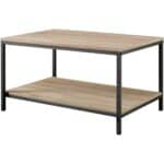 Industrial 2-Tier Coffee Table with Rustic Light Oak Finish 5 Industrial 2-Tier Coffee Table with Rustic Light Oak Finish