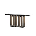 SOCLE Black Marble Console Table Brushed Bronze Base