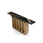 SOCLE Black Marble Console Table Brushed Bronze Base