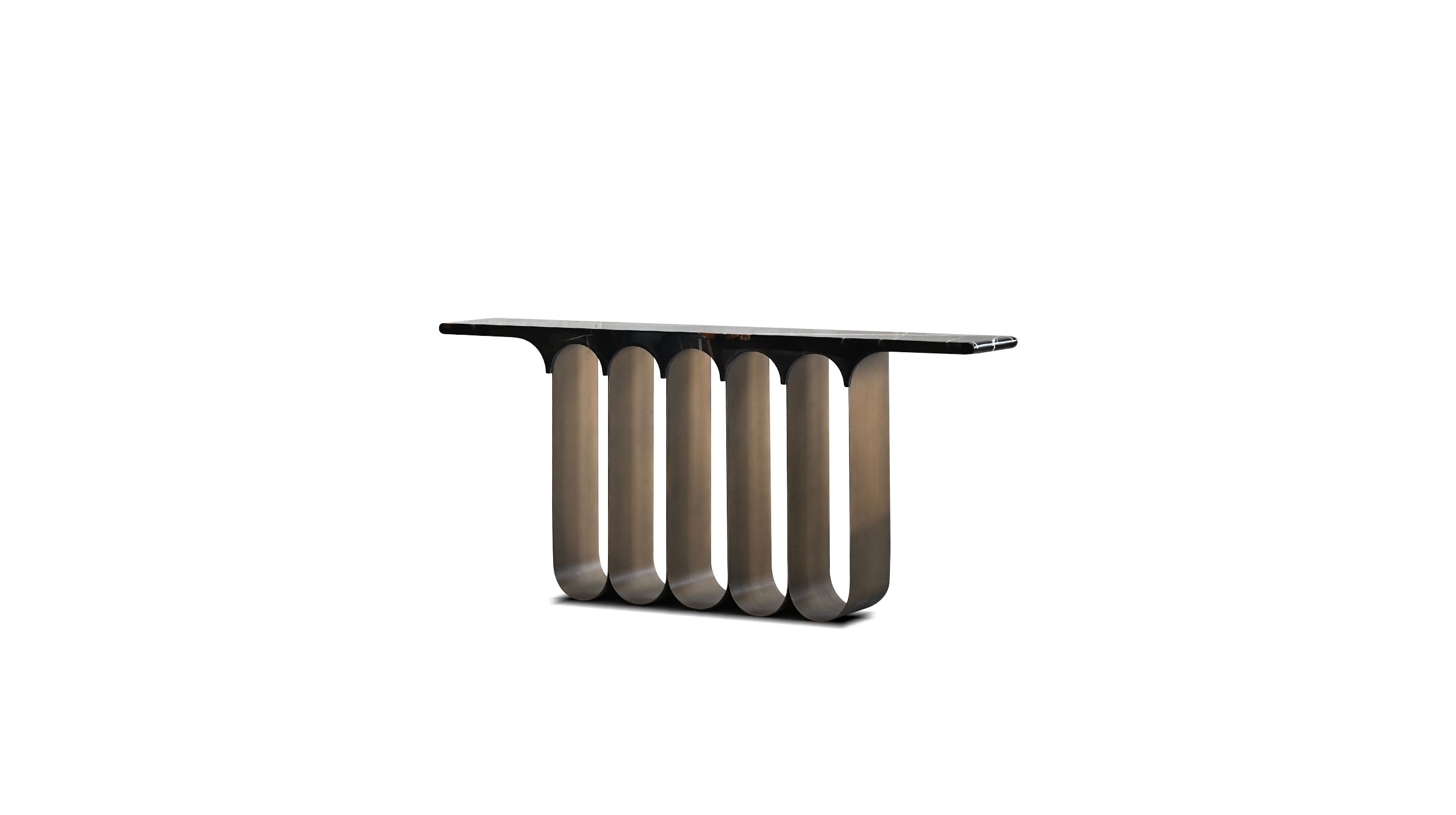 SOCLE Black Marble Console Table Brushed Bronze Base 1 SOCLE Black Marble Console Table Brushed Bronze Base