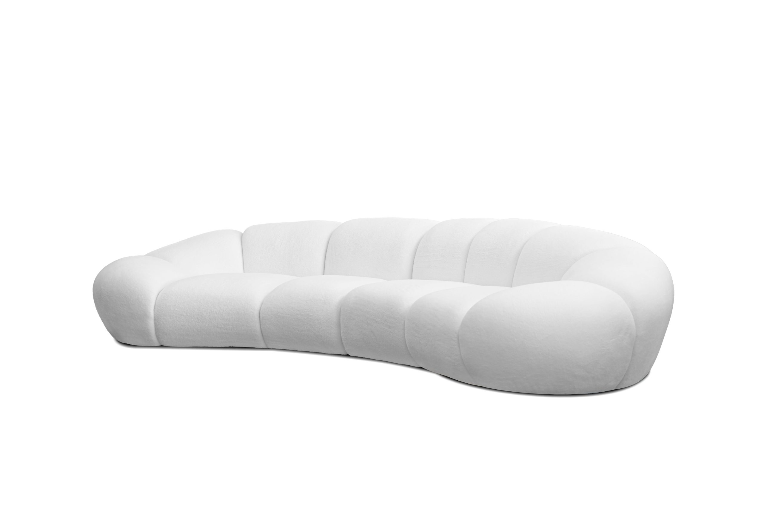 CIRRO Polar White Fabric Four-Seater Sofa