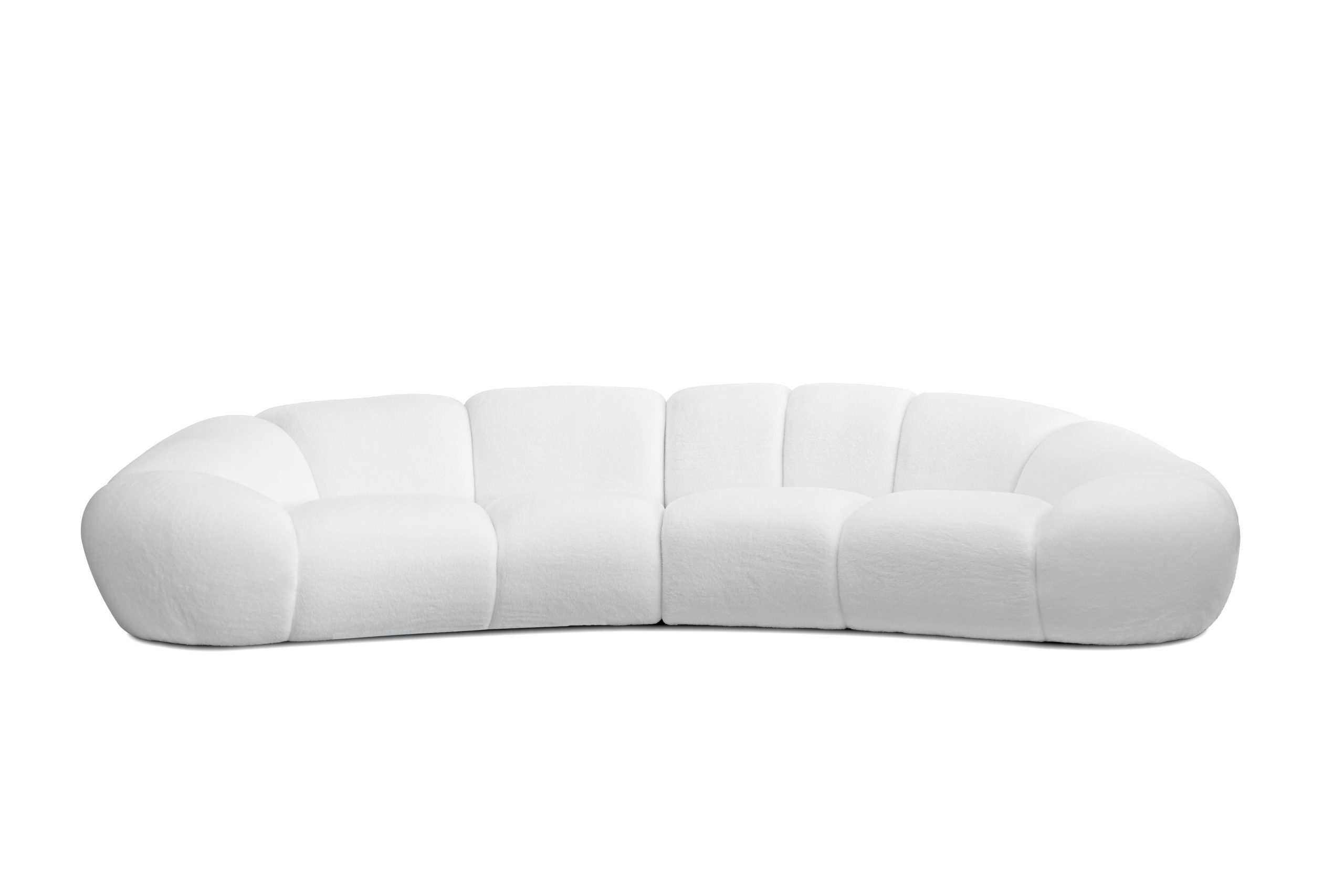 CIRRO Polar White Fabric Four-Seater Sofa