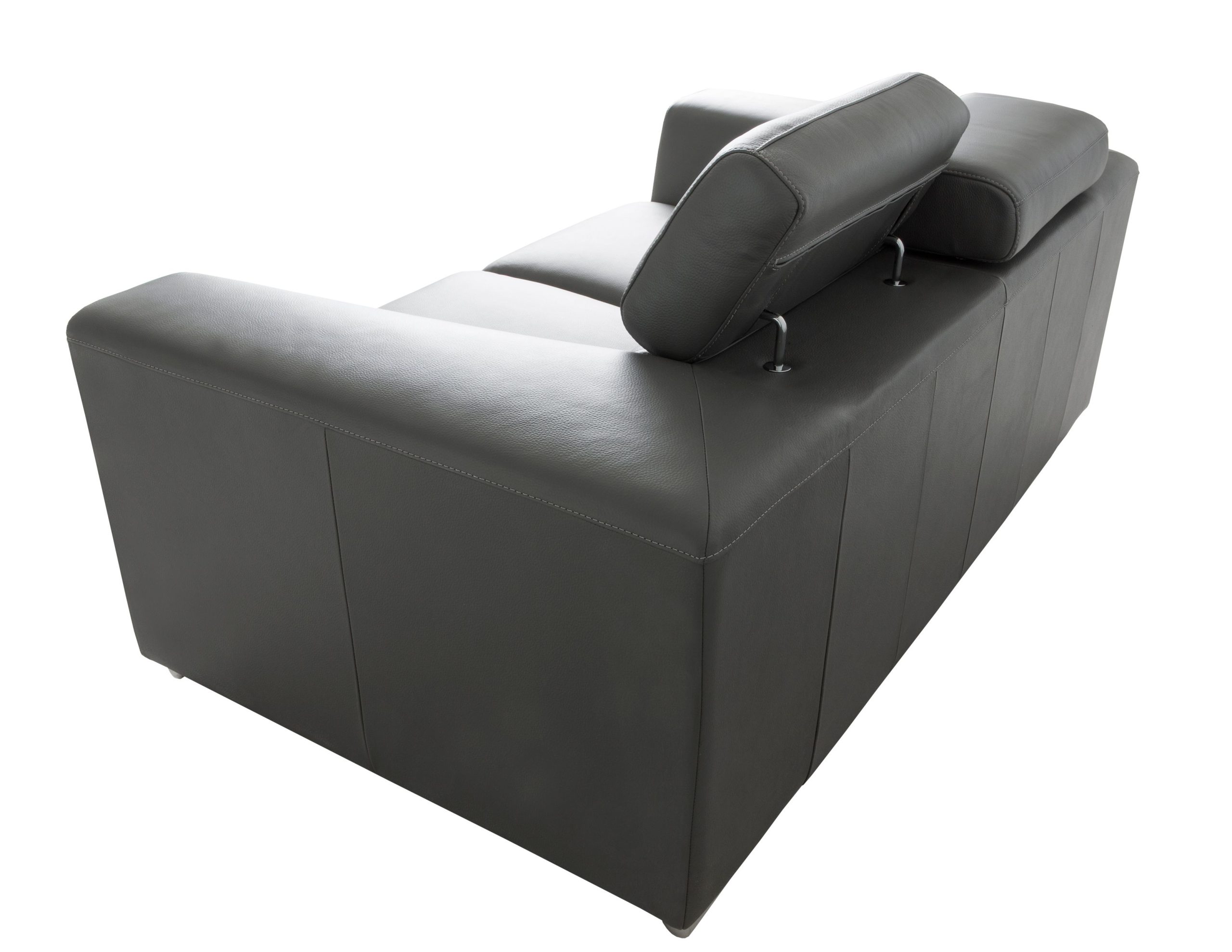 ICON Dark Grey Leather Sofa Adjustable Headrests