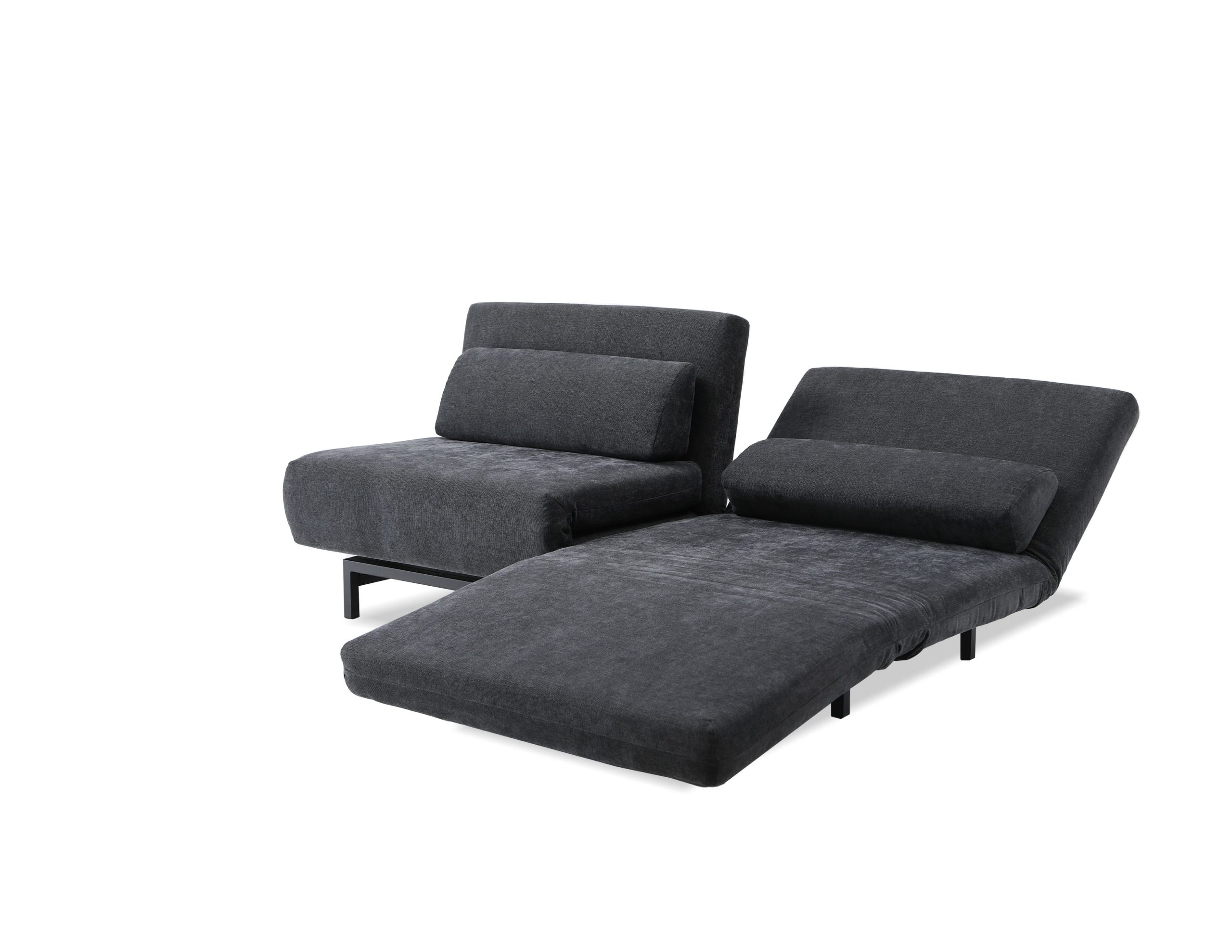 ISO Swivel Tweed Sofa Bed with Black Legs