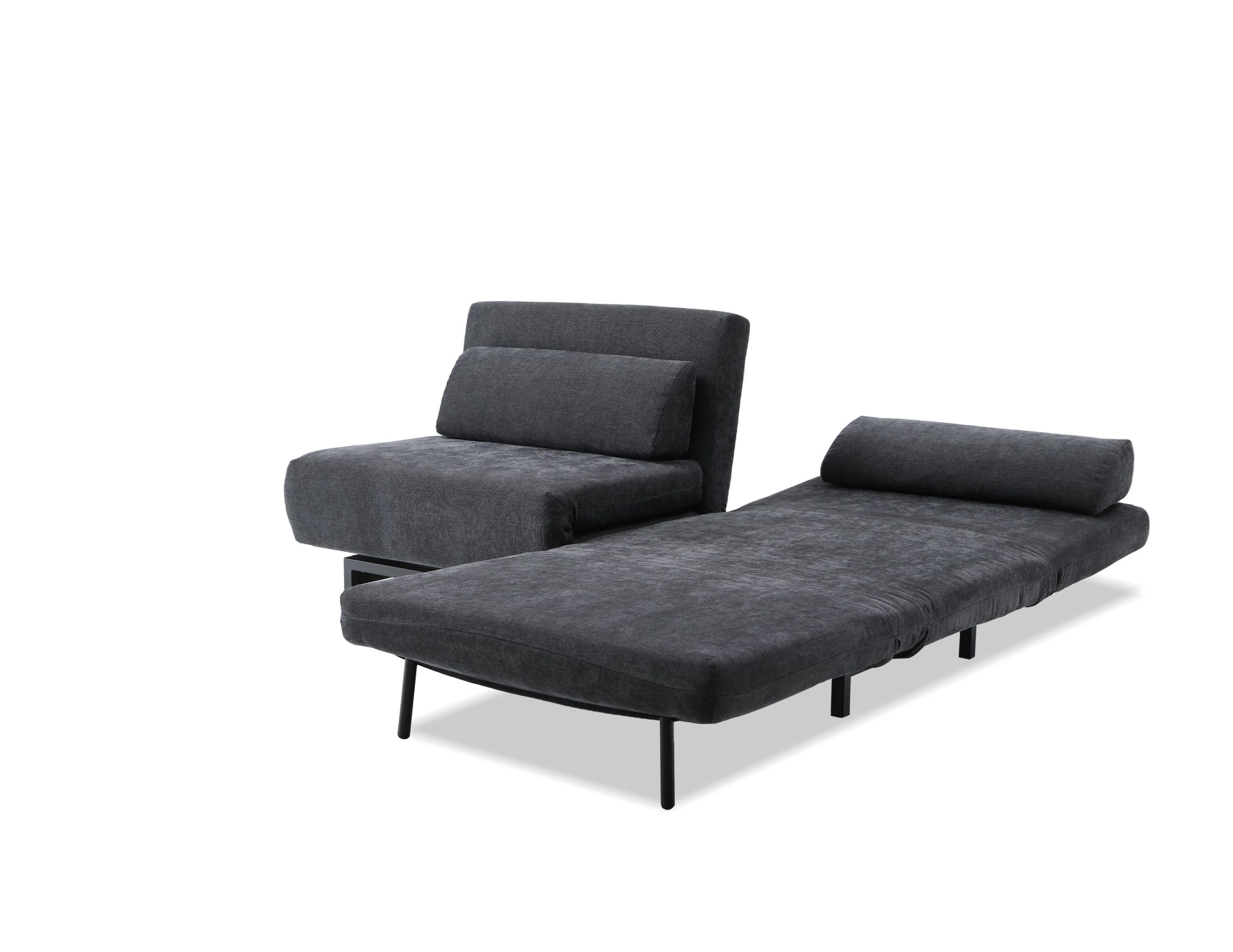 ISO Swivel Tweed Sofa Bed with Black Legs