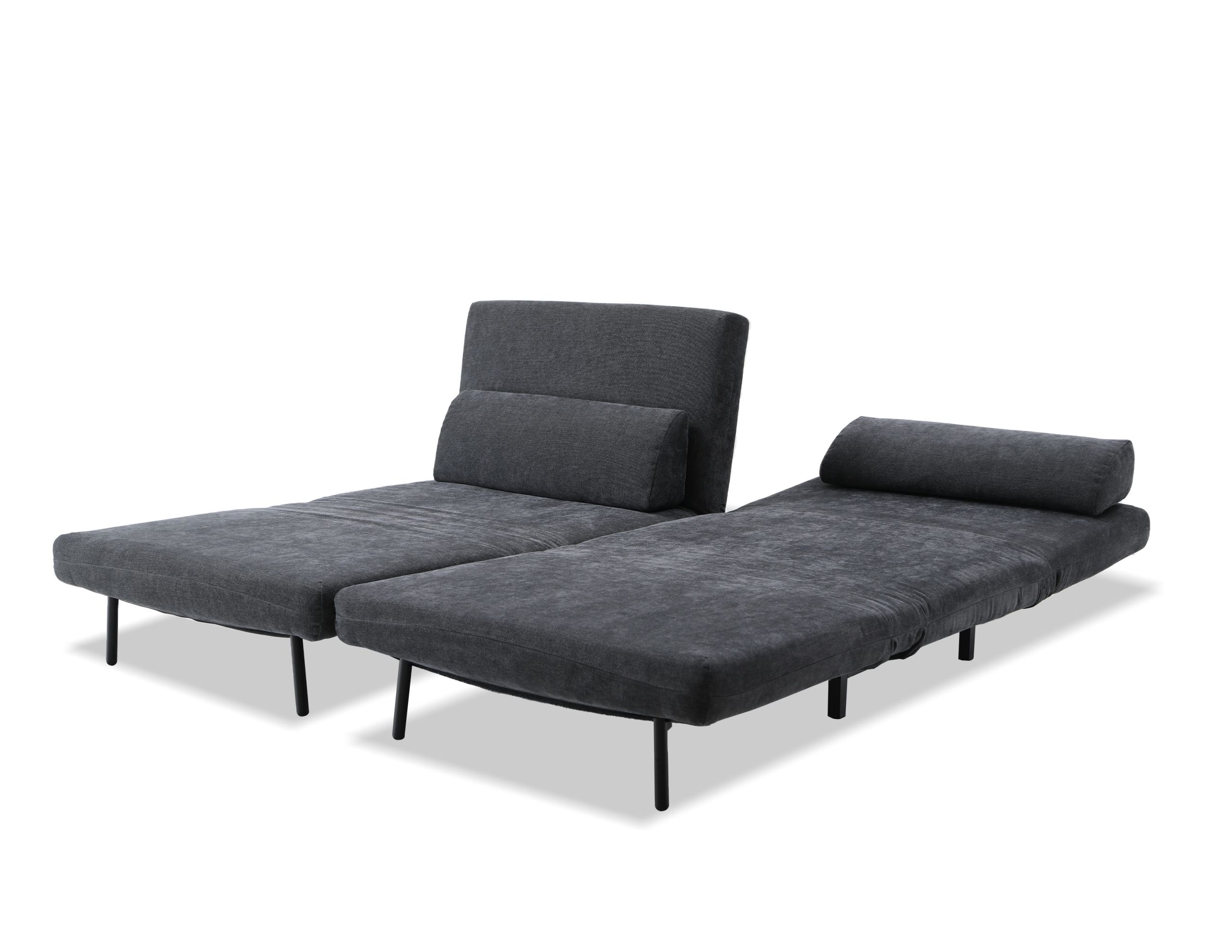ISO Swivel Tweed Sofa Bed with Black Legs