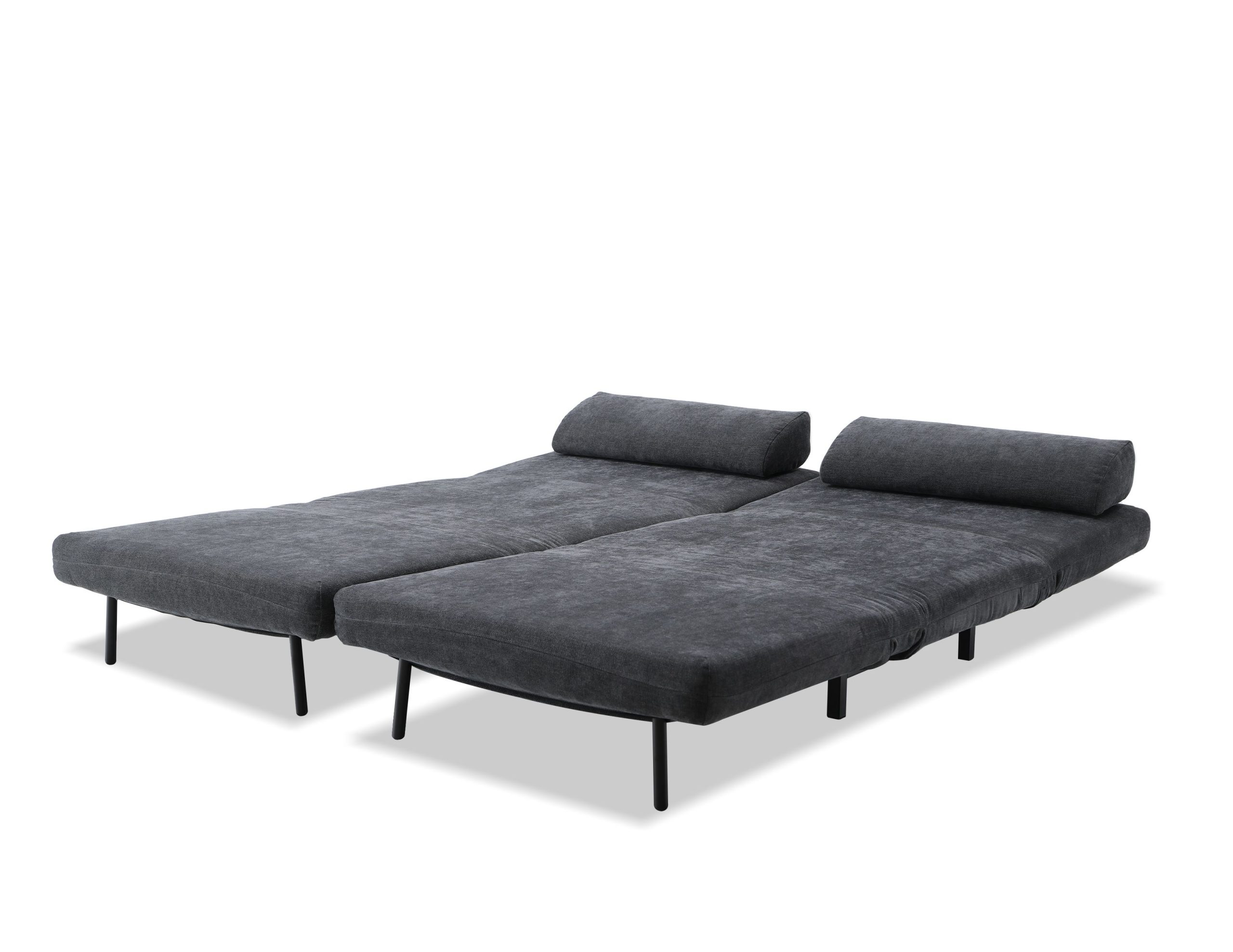 ISO Swivel Tweed Sofa Bed with Black Legs