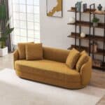 Yellow Boucle Modern French Sofa with Removable Legs