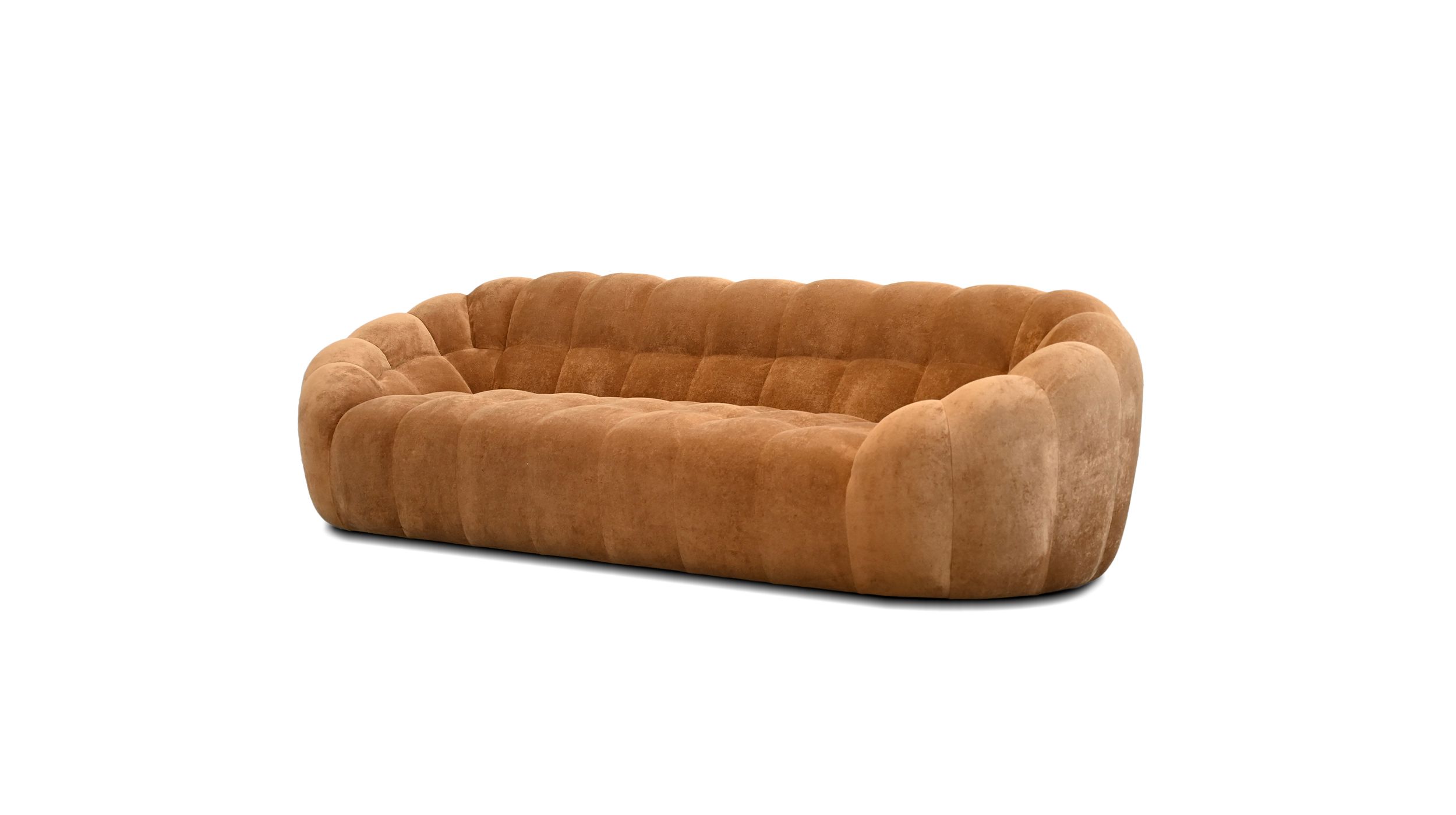PUFFIN Toffee Chenille 3-Seater Sofa 105 inch