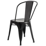 Stackable Black Metal Bistro Dining Chairs Indoor Outdoor (Set of 4)