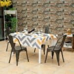 Stackable Black Metal Bistro Dining Chairs Indoor Outdoor (Set of 4)