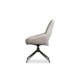 SOFIA Beige Leatherette Swivel Dining Chair, Black Base 9 SOFIA Beige Leatherette Swivel Dining Chair, Black Base