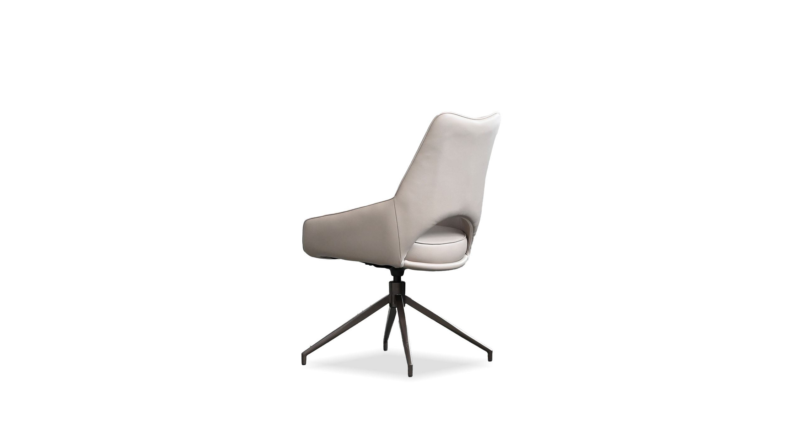 SOFIA Beige Leatherette Swivel Dining Chair, Black Base 4 SOFIA Beige Leatherette Swivel Dining Chair, Black Base - Image 4