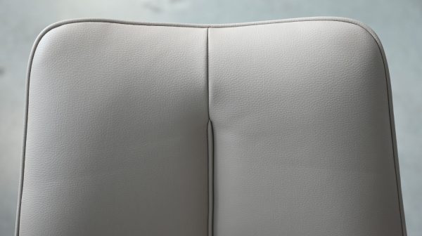 SOFIA Beige Leatherette Swivel Dining Chair Black Base 5 2