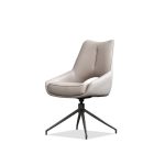 SOFIA Beige Leatherette Swivel Dining Chair, Black Base 7 SOFIA Beige Leatherette Swivel Dining Chair, Black Base