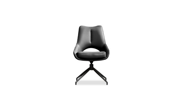SOFIA Black Leatherette Swivel Dining Chair 1 2