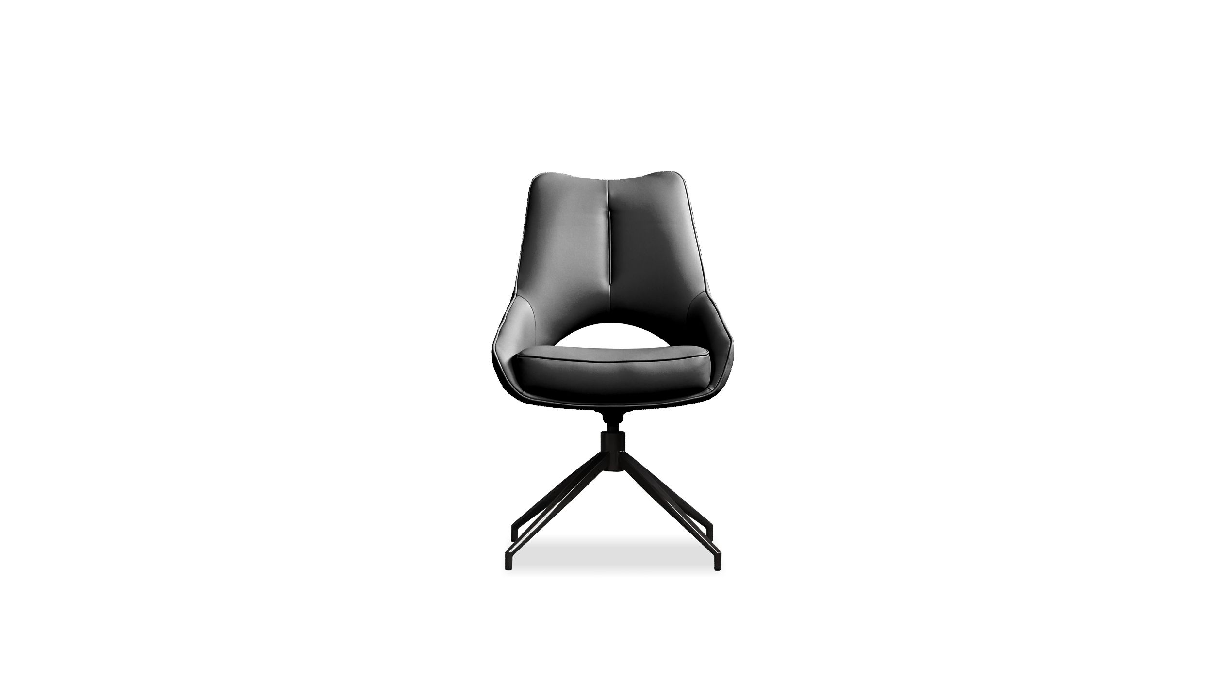 SOFIA Black Leatherette Swivel Dining Chair 2 SOFIA Black Leatherette Swivel Dining Chair - Image 2