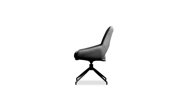 SOFIA Black Leatherette Swivel Dining Chair 2 2