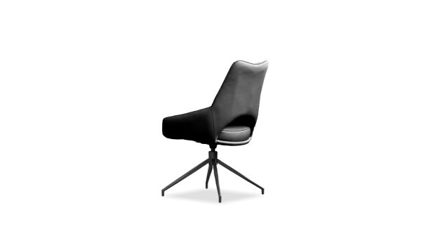 SOFIA Black Leatherette Swivel Dining Chair 3 2