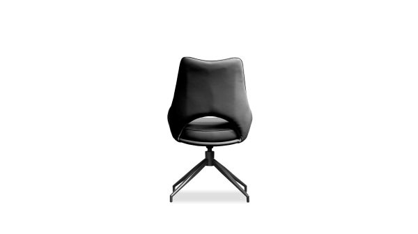 SOFIA Black Leatherette Swivel Dining Chair 4 2