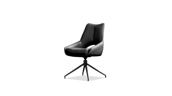 SOFIA Black Leatherette Swivel Dining Chair 7
