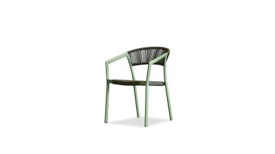 SORIA Olive Green Rope Indoor Outdoor Dining Armchair