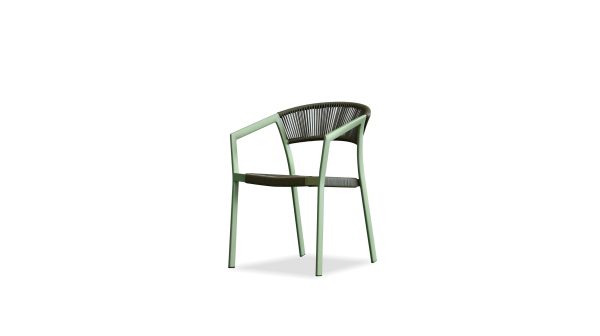 SORIA Olive Green Rope Indoor Outdoor Dining Armchair