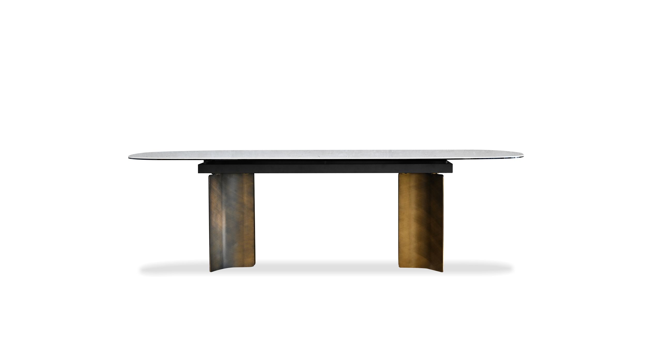 SORRENTO Oval Italian Ceramic Dining Table Antique Brass 2 SORRENTO Oval Italian Ceramic Dining Table Antique Brass - Image 2