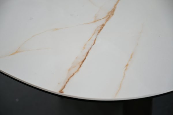 SORRENTO Oval Italian Ceramic Dining Table Antique Brass 3 2