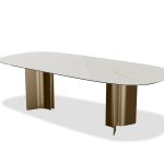 SORRENTO Oval Italian Ceramic Dining Table Antique Brass 7 SORRENTO Oval Italian Ceramic Dining Table Antique Brass