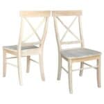 Unfinished Wood Dining Chairs with X-Back Design (Set of 2) 5 Unfinished Wood Dining Chairs with X-Back Design (Set of 2)