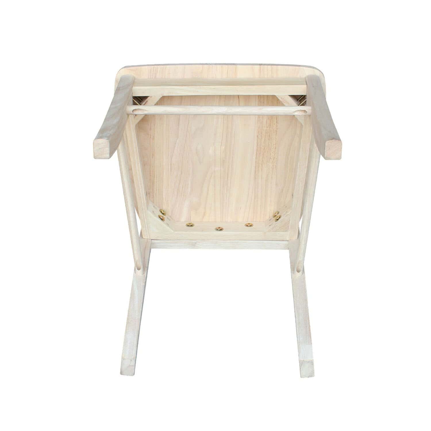 Unfinished Wood Dining Chairs with X-Back Design (Set of 2) 4 Unfinished Wood Dining Chairs with X-Back Design (Set of 2) - Image 4