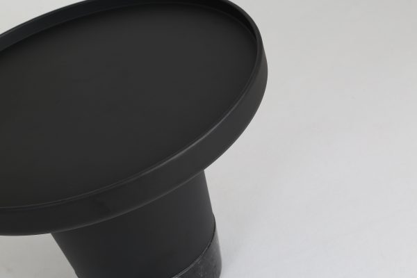 SPACER Black Marble Base Matte Black Aluminum End Table 2