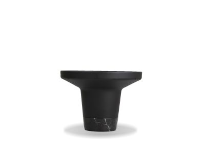 SPACER Black Marble Base Matte Black Aluminum End Table