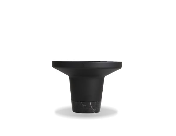 SPACER Black Marble Base Matte Black Aluminum End Table
