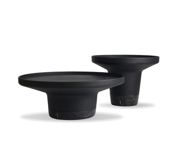 SPACER Coffee Table Black Marble Base Matte Black Aluminum 1