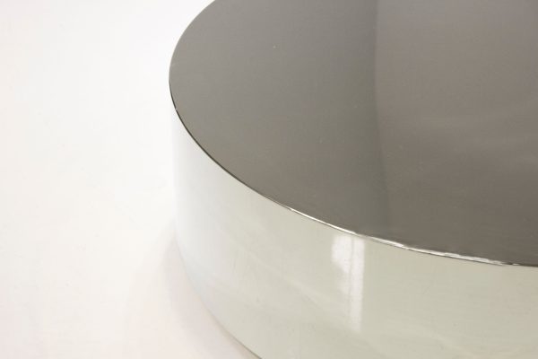 SPHERE Coffee Table Polished Stainless Steel Round Shape 1