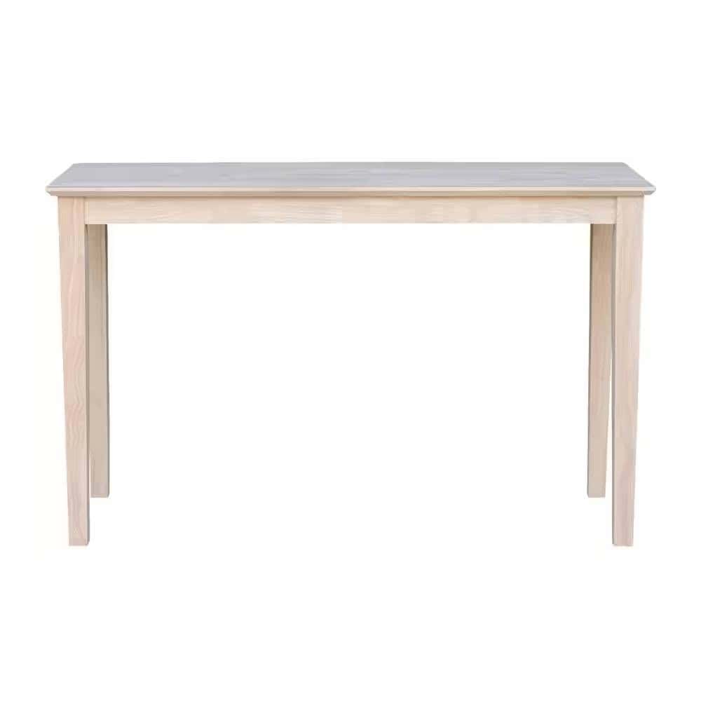 Unfinished Solid Wood 4-ft Farmhouse Console Table 2 Unfinished Solid Wood 4-ft Farmhouse Console Table - Image 2