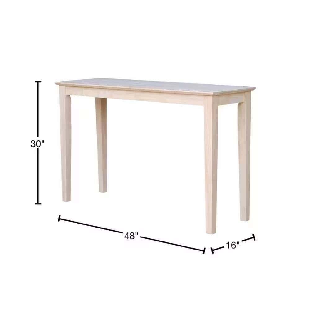 Unfinished Solid Wood 4-ft Farmhouse Console Table 4 Unfinished Solid Wood 4-ft Farmhouse Console Table - Image 4