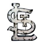 STL Cardinals Lighted Recycled Metal MLB Sign